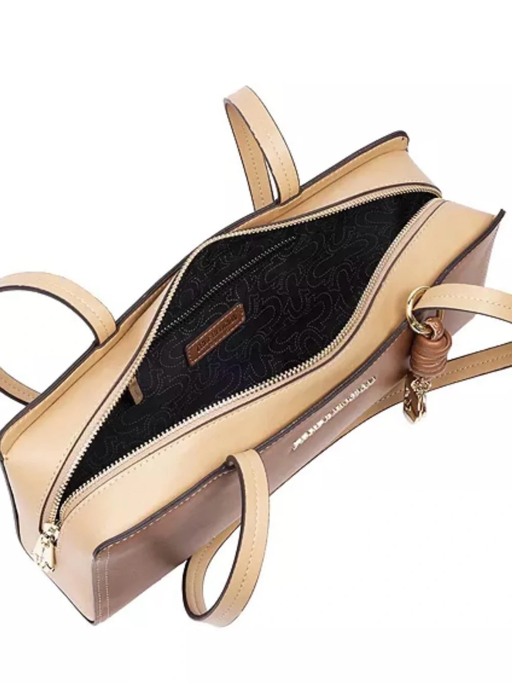 True Religion East/West Modern Satchel Black Gold Hardware